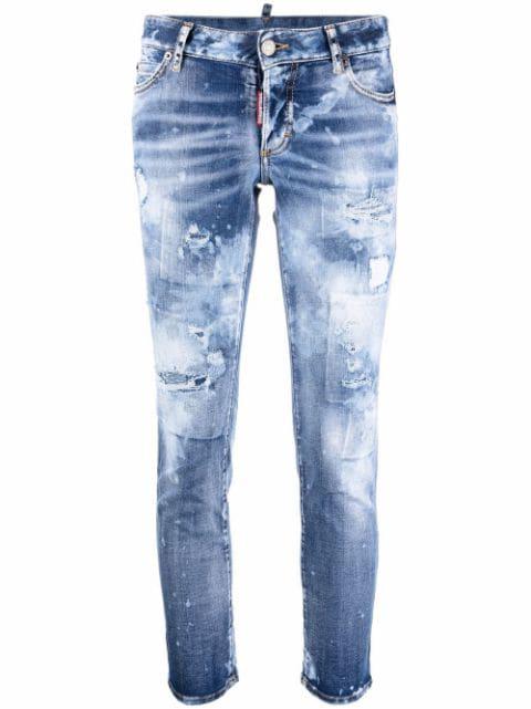 distressed cropped jeans by DSQUARED2