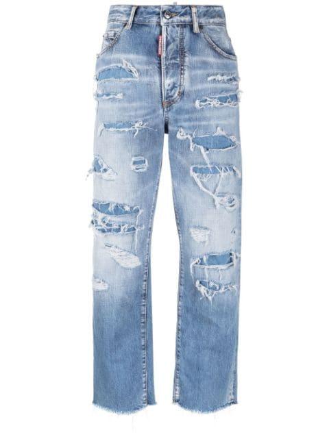 distressed cropped jeans by DSQUARED2
