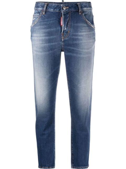 distressed cropped jeans by DSQUARED2