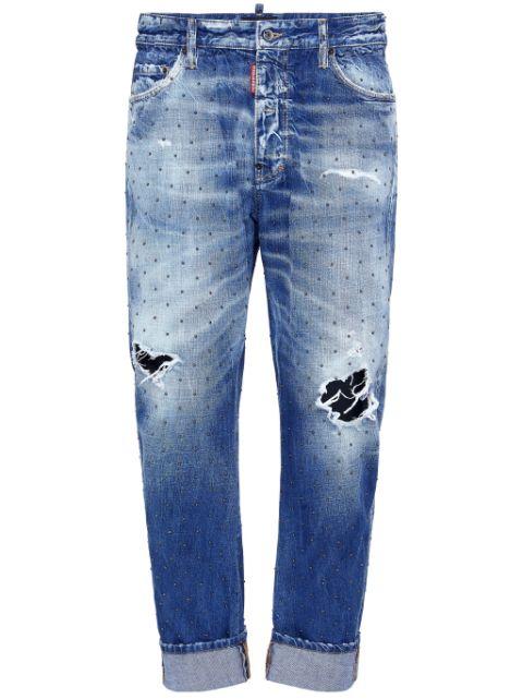 distressed cropped jeans by DSQUARED2