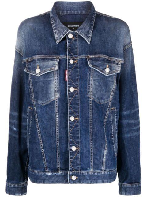 distressed denim jacket by DSQUARED2