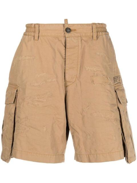 distressed-effect cargo shorts by DSQUARED2