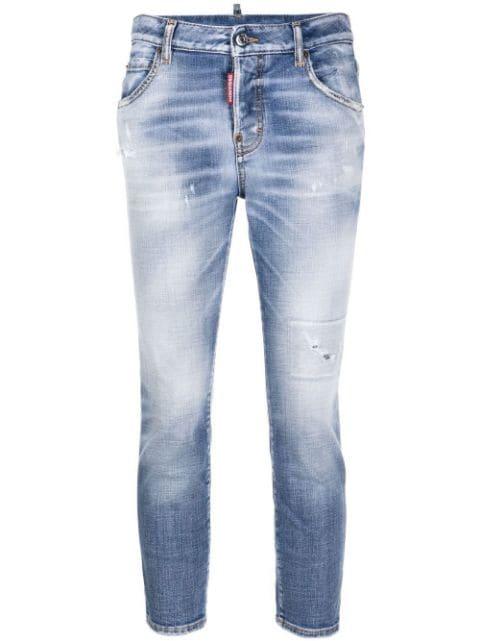 distressed-effect cropped jeans by DSQUARED2