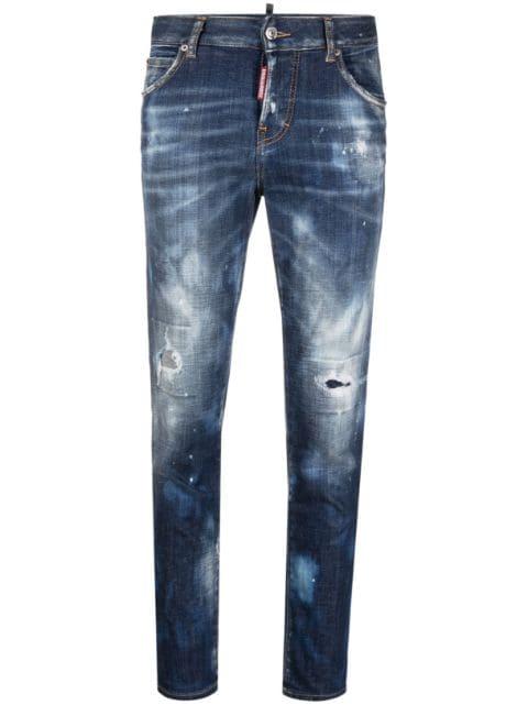 distressed-effect cropped jeans by DSQUARED2