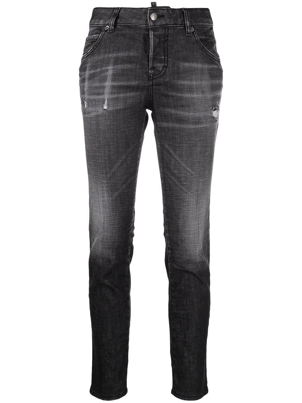 distressed-effect logo-patch denim jeans by DSQUARED2