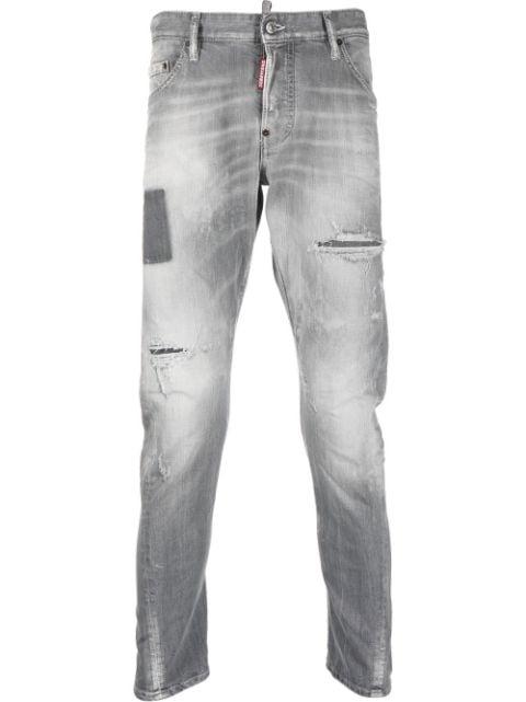 distressed-effect slim-fit jeans by DSQUARED2