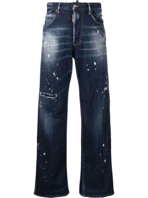 distressed-effect straight-leg jeans by DSQUARED2