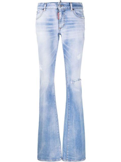 distressed flared jeans by DSQUARED2
