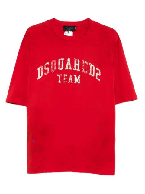 distressed logo-print T-shirt by DSQUARED2