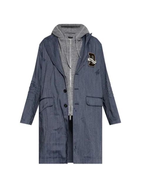 distressed ripepd coat by DSQUARED2