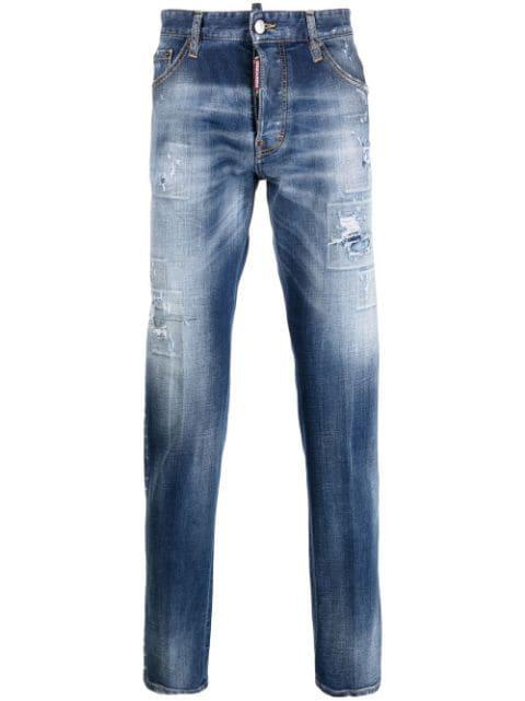 distressed slim-fit jeans by DSQUARED2