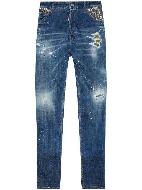 distressed straight jeans by DSQUARED2