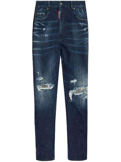 distressed straight jeans by DSQUARED2
