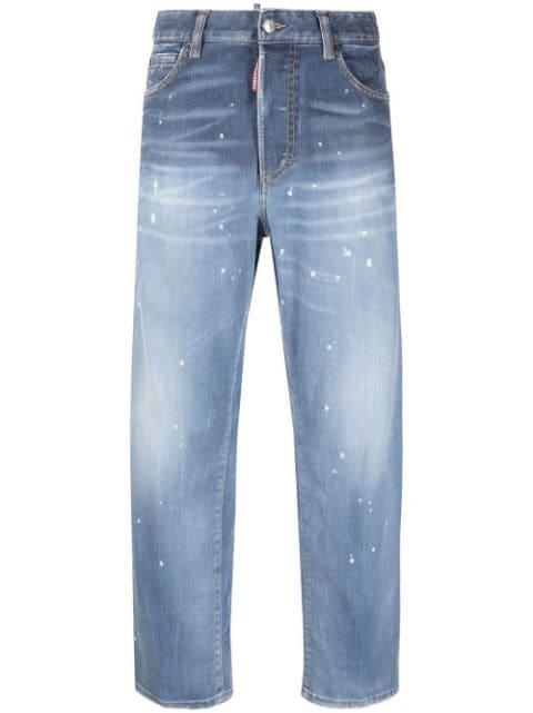 distressed straight-leg jeans by DSQUARED2