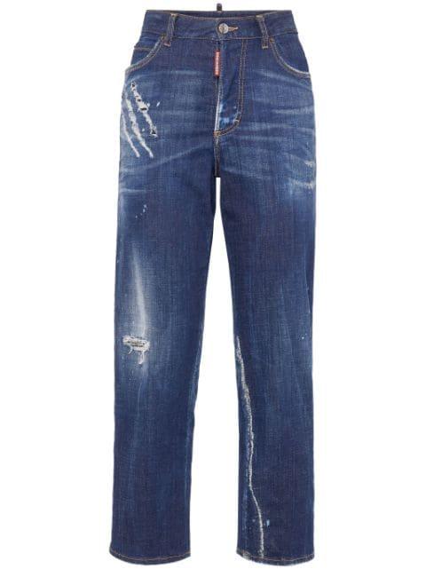 distressed straight-leg jeans by DSQUARED2