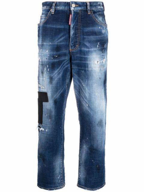 distressed straight-leg jeans by DSQUARED2
