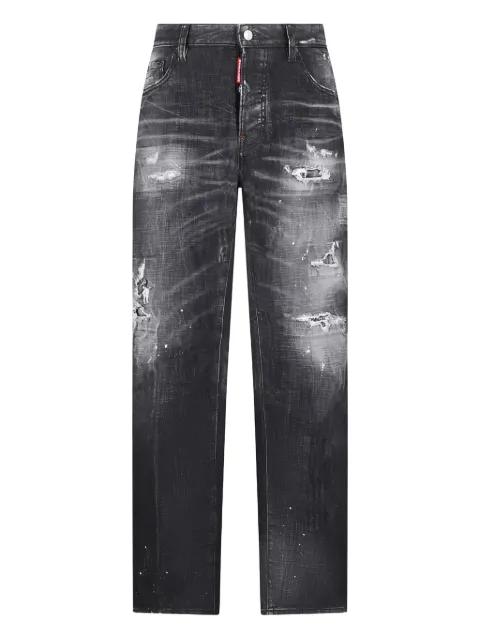 distressed straight-leg jeans by DSQUARED2