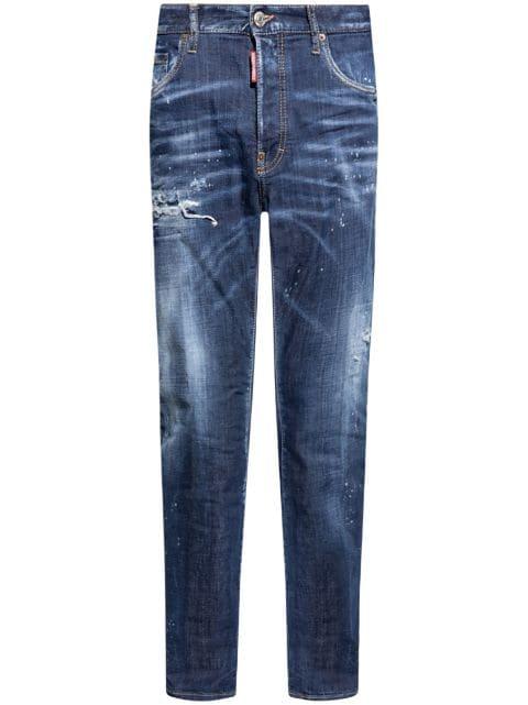 distressed straight-leg jeans by DSQUARED2