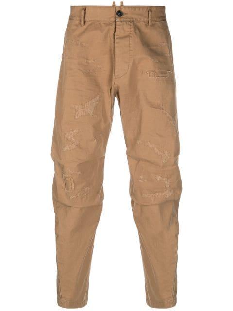 distressed tapered trousers by DSQUARED2