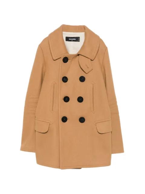 double-breasted throat-latch coat by DSQUARED2