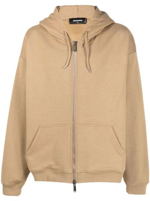 drawstring-hoodied zipped jacket by DSQUARED2