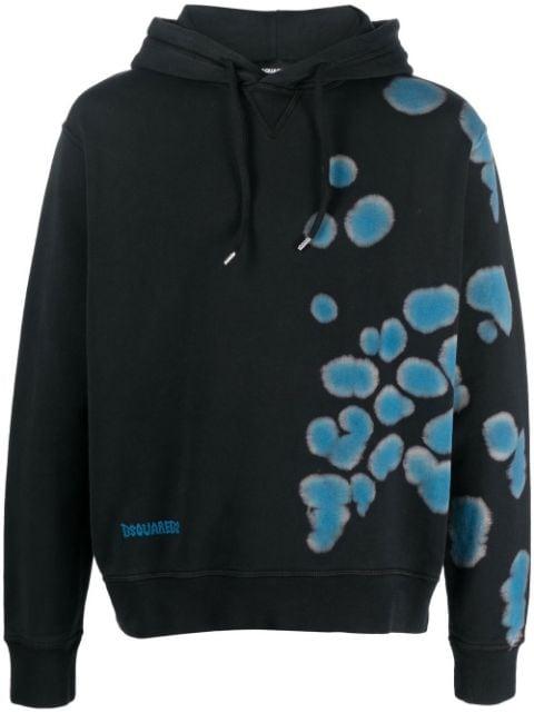 dye-print cotton hoodie by DSQUARED2
