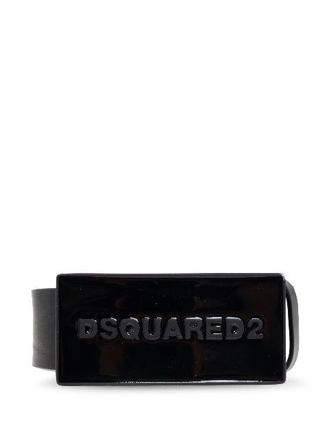 embossed logo leather belt by DSQUARED2