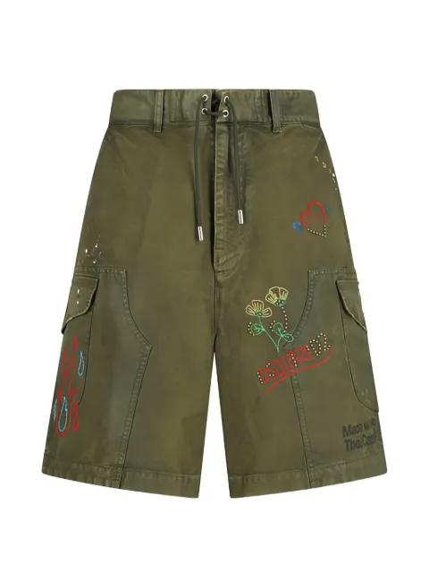 embroidered cargo shorts by DSQUARED2