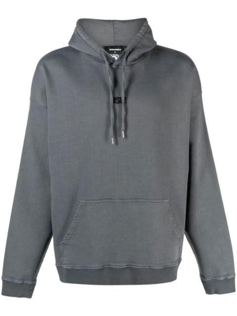 embroidered-logo long-sleeve hoodie by DSQUARED2