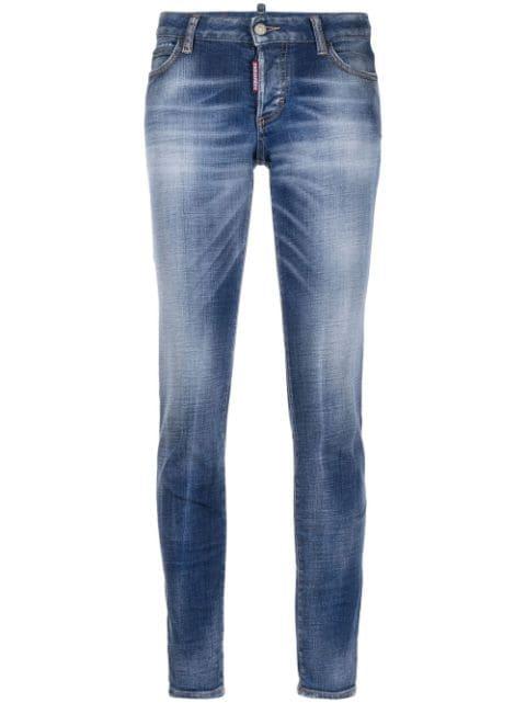 faded cropped skinny jeans by DSQUARED2
