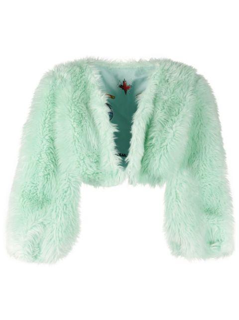 faux-fur cropped jacket by DSQUARED2