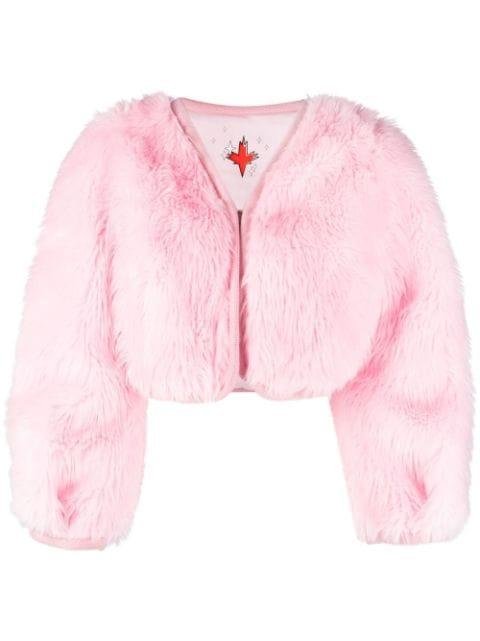 faux-fur cropped jacket by DSQUARED2