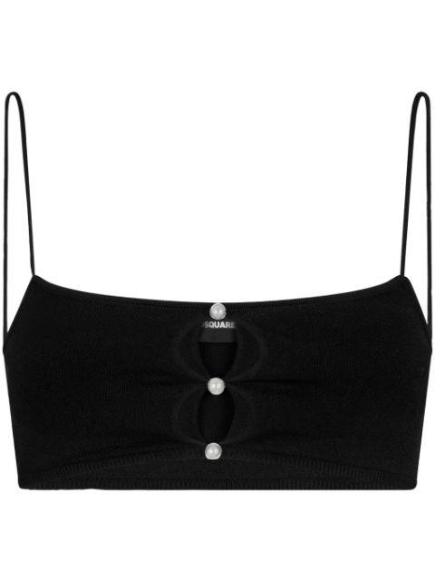 fine-knit cutout crop top by DSQUARED2