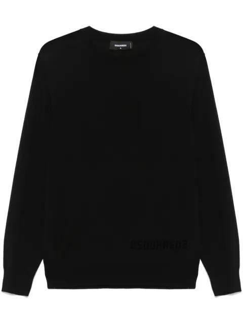 flocked-logo sweater by DSQUARED2