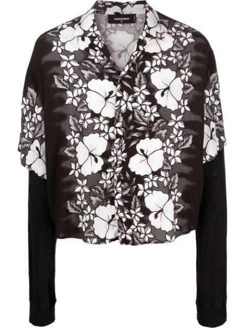 floral-print layered shirt by DSQUARED2