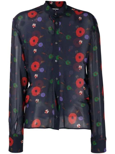 floral-print long-sleeved shirt by DSQUARED2