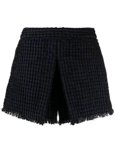 frayed-edge tweed shorts by DSQUARED2