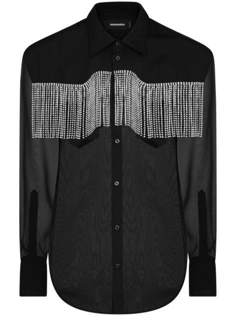 fringed panelled shirt by DSQUARED2