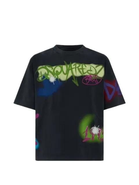 graffiti-print T-shirt by DSQUARED2