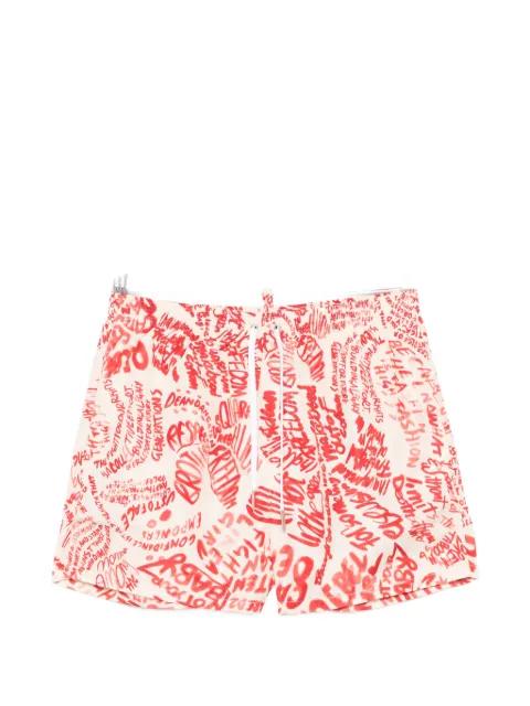 graffiti-print drawstring-waist swim shorts by DSQUARED2