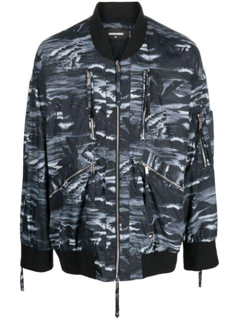 graphic-print bomber jacket by DSQUARED2