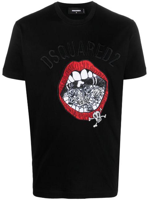graphic-print cotton T-shirt by DSQUARED2