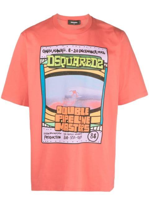 graphic-print cotton T-shirt by DSQUARED2