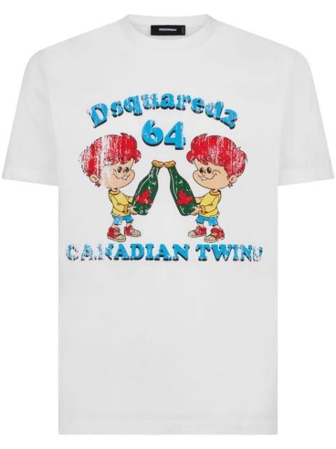 graphic-print cotton T-shirt by DSQUARED2