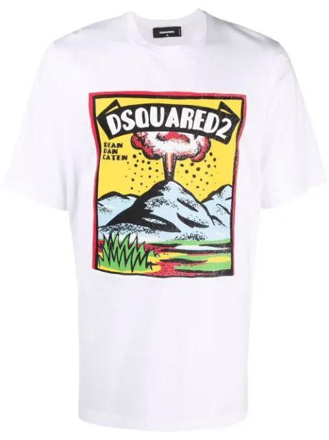 graphic-print cotton T-shirt by DSQUARED2