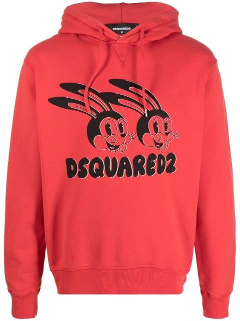 graphic-print cotton hoodie by DSQUARED2
