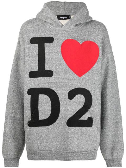 graphic-print cotton hoodie by DSQUARED2