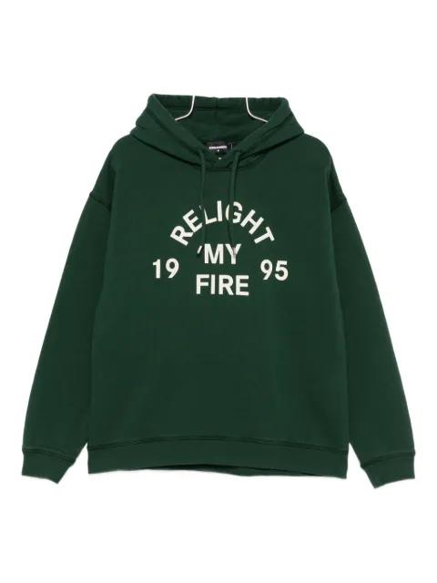 graphic-print cotton hoodie by DSQUARED2