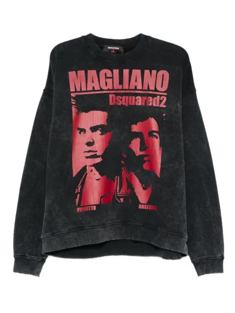 graphic-print cotton sweatshirt by DSQUARED2