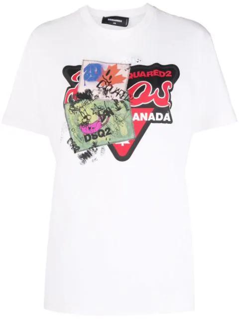 graphic print crew-neck T-shirt by DSQUARED2